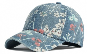 Ladies Denim Floral Cap